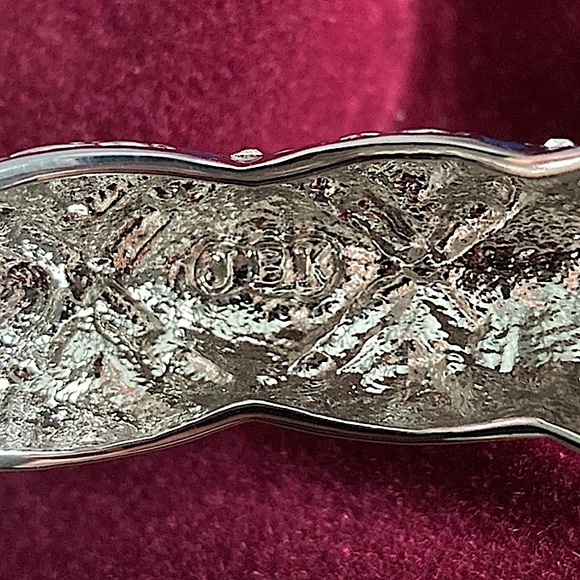 Camrose & Kross JBK Line Blue Enamel + Silver Tone Costume Bangle/Bracelet - Picture 7 of 7